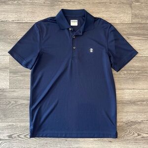 Izod Mens Golf Polo Short Sleeve Thick Textured Split Hem Performance Navy Small